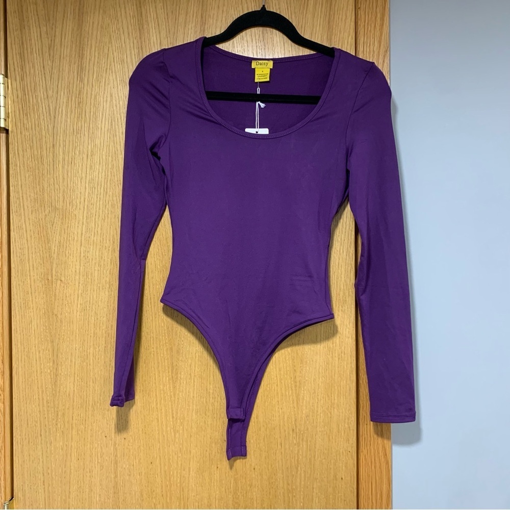 Daisy Purple Long Sleeve Bodysuit - Size Small